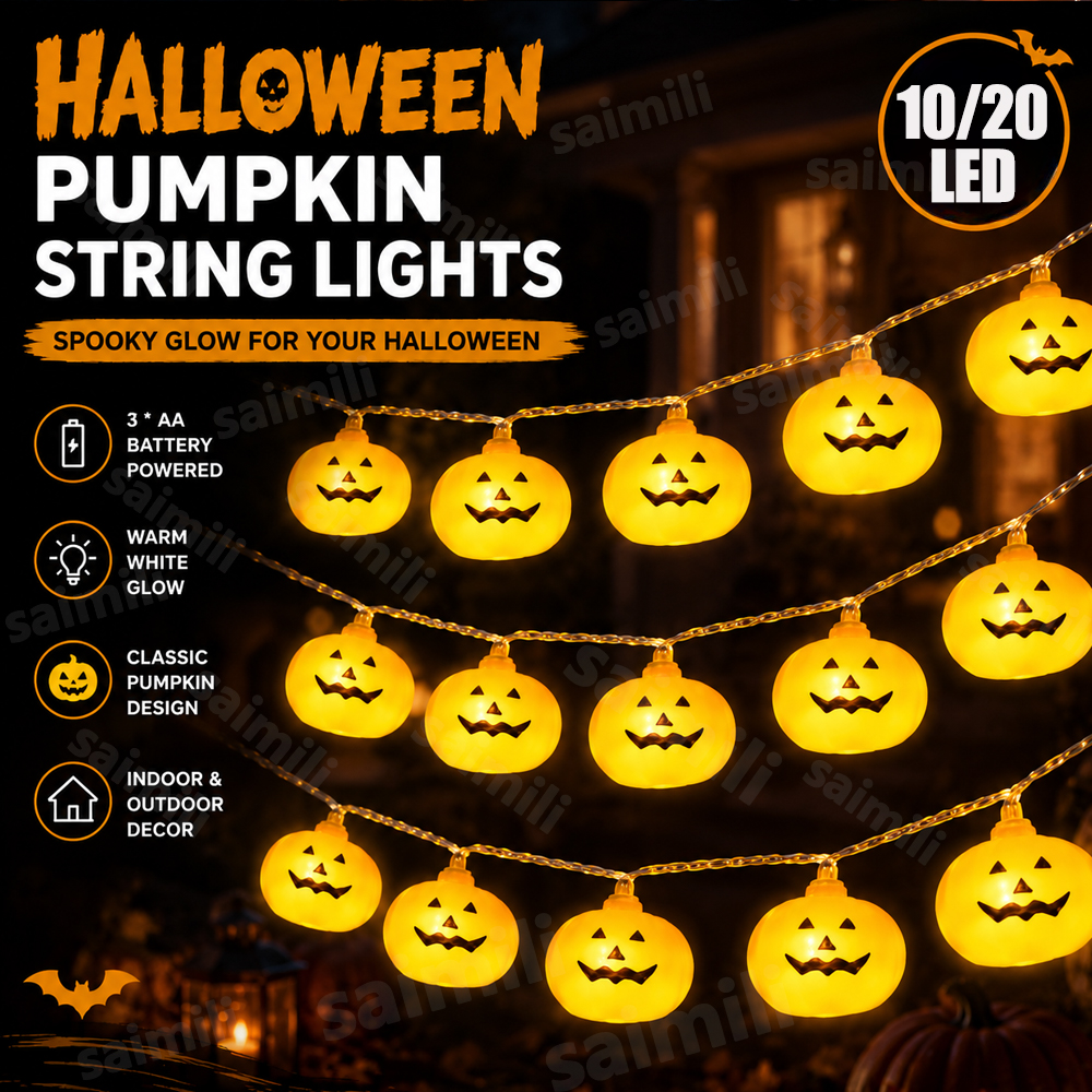 Led Fairy String Lights - Battery 3D Pumpkin LED String Light