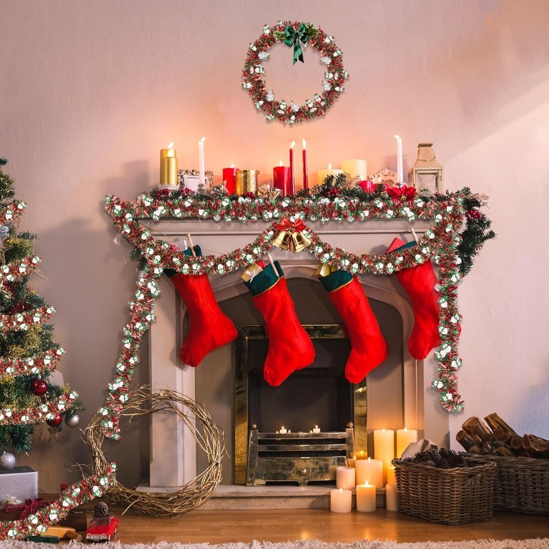2M Red Green Christmas Tinsel  - Tinsel Garland Decoration recensie en prijs