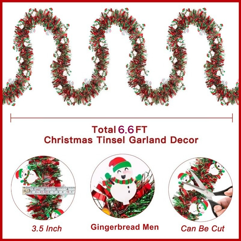 2M Red Green Christmas Tinsel  - Tinsel Garland Decoration recensie en prijs