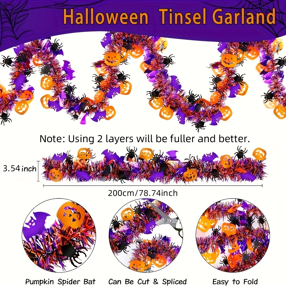 2Pcs 2m Halloween Tinsel Garla - Tinsel Garland Decoration recensie en prijs