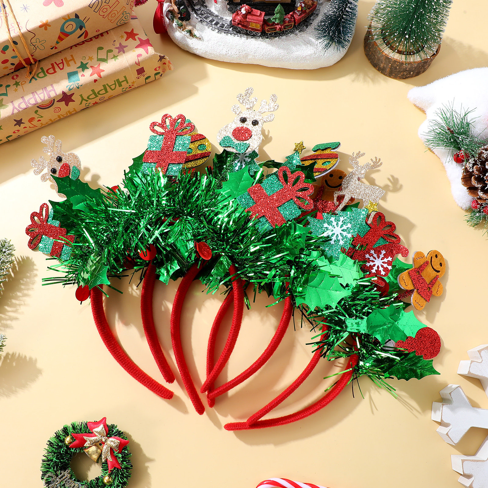 4Pcs Christmas Headbands Reind - Reindeer Antlers Headband recensie en prijs