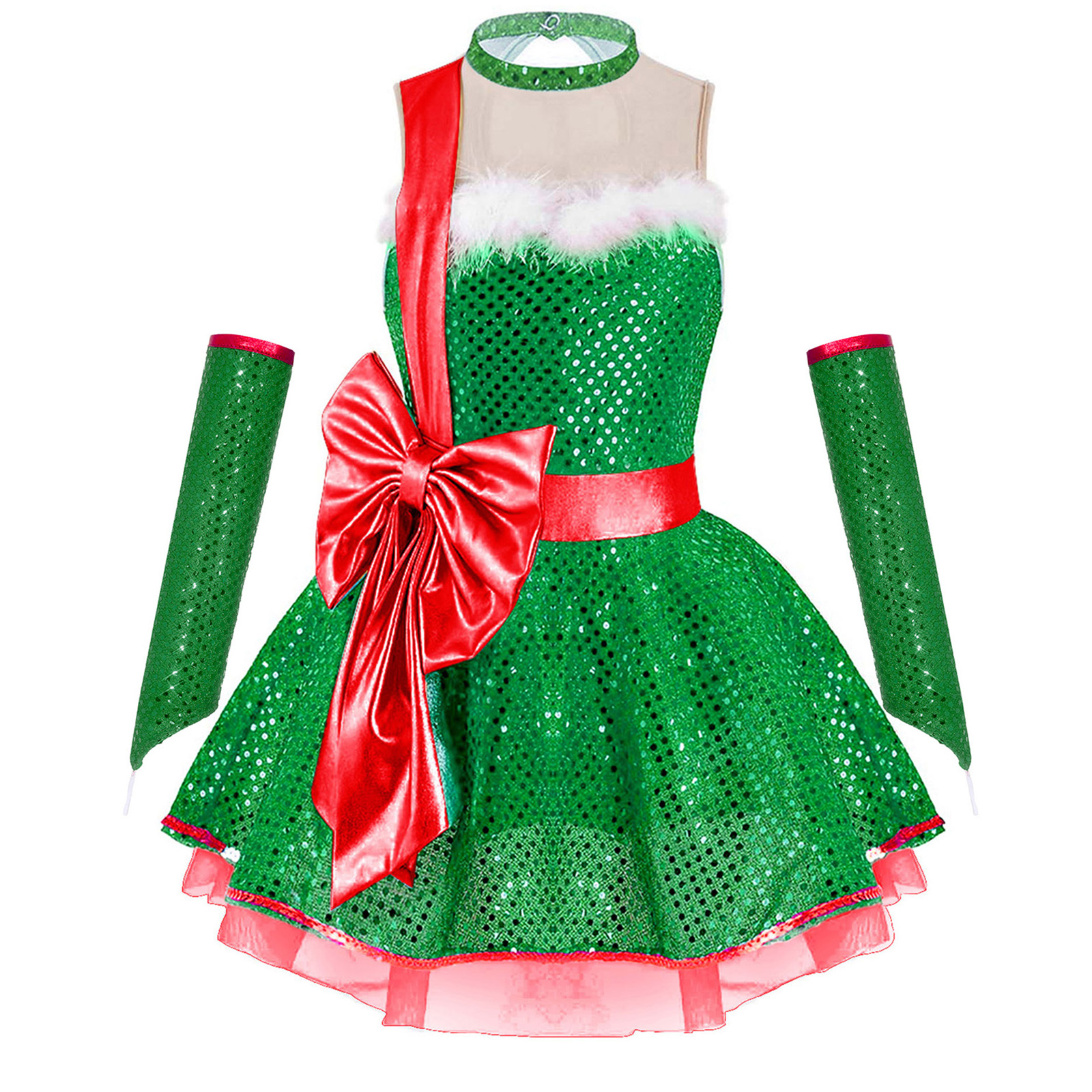 Teen Girls Christmas Sleeveles - Elf Costume Christmas recensie en prijs