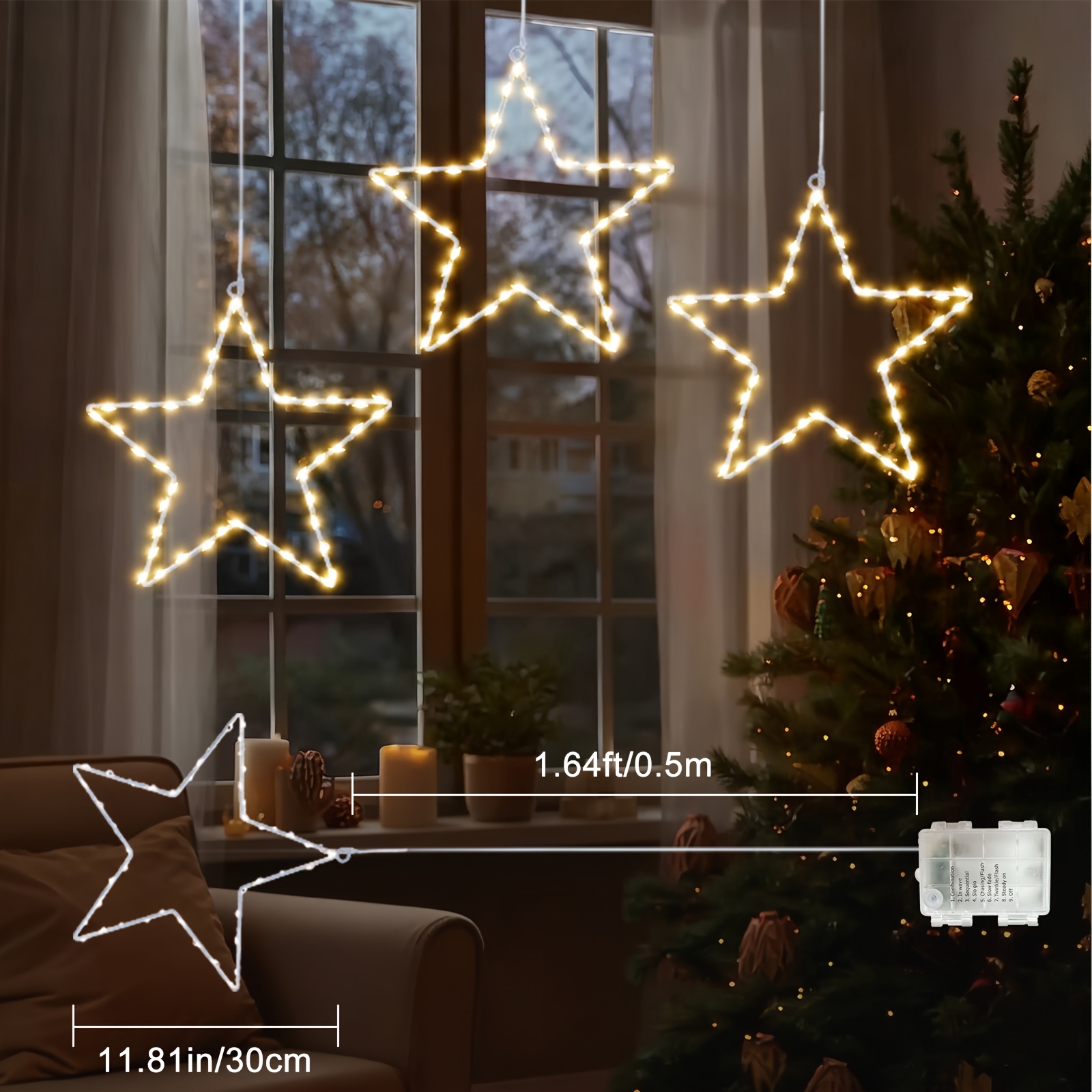 6/3pcs Battery Operated Hangin - Christmas Lights Outdoor recensie en prijs