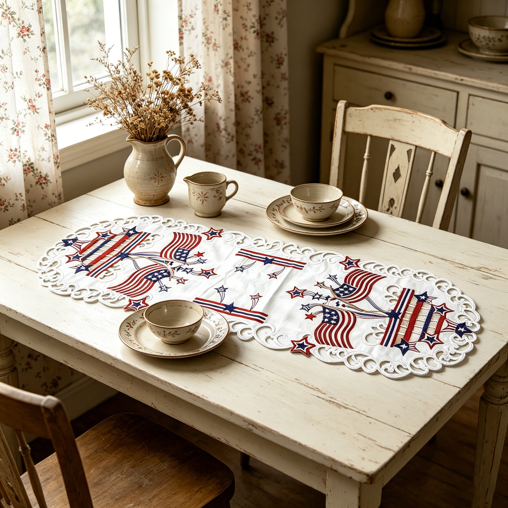 USA Independence Day Flag Embr - Christmas Table Runner recensie en prijs