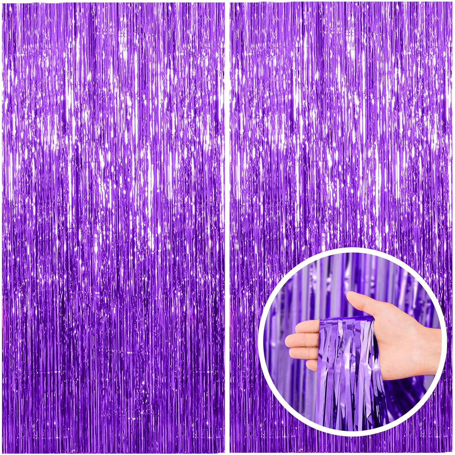 2 Pcs Purple Backdrop Tinsel S - Tinsel Garland Decoration recensie en prijs