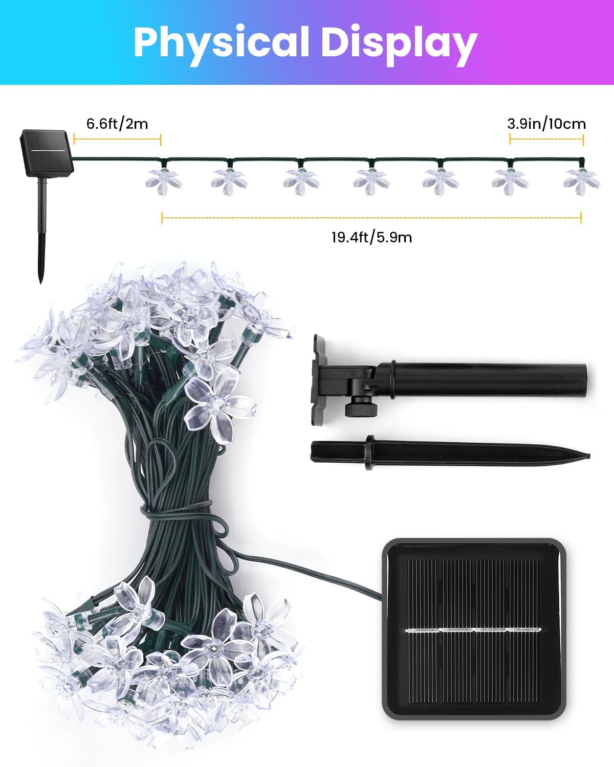 60 LED Flower Solar String Lig - Christmas Lights Outdoor recensie en prijs