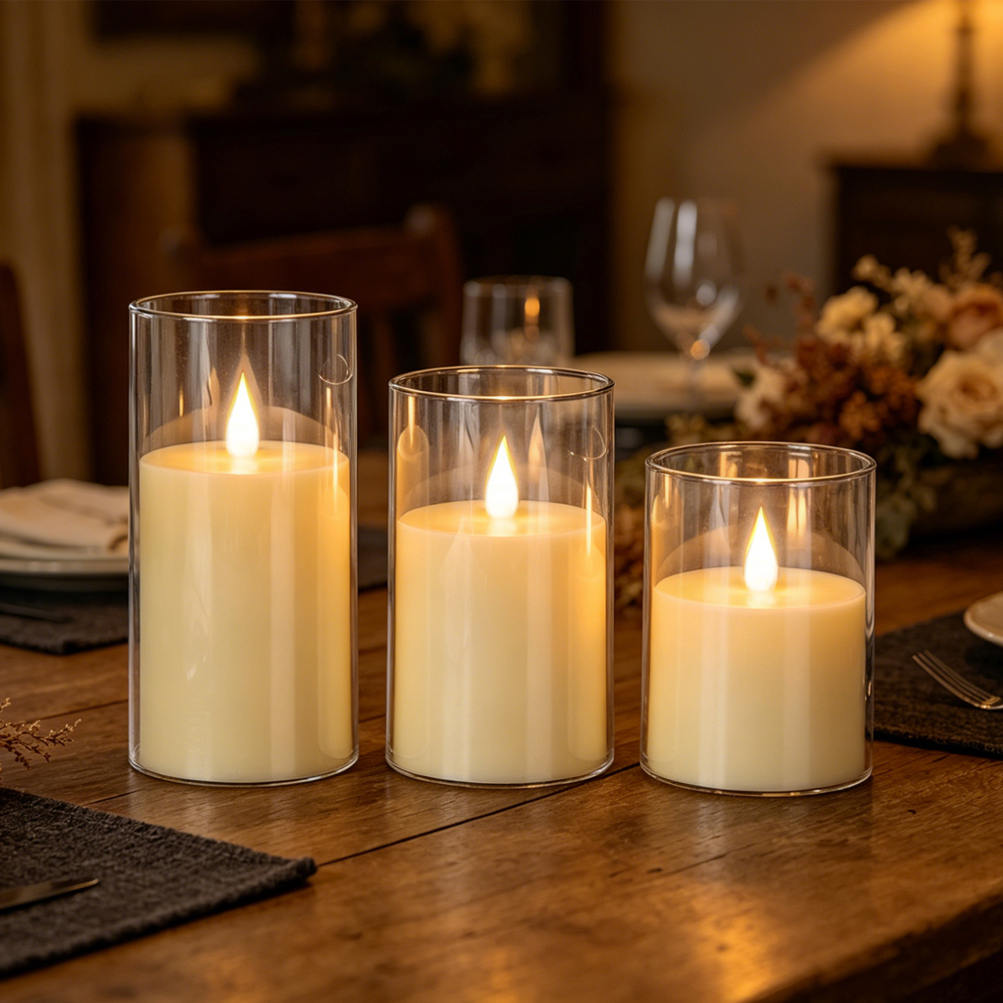 3-Piece LED Flame-Free Candle  - Holiday Candle Set recensie en prijs
